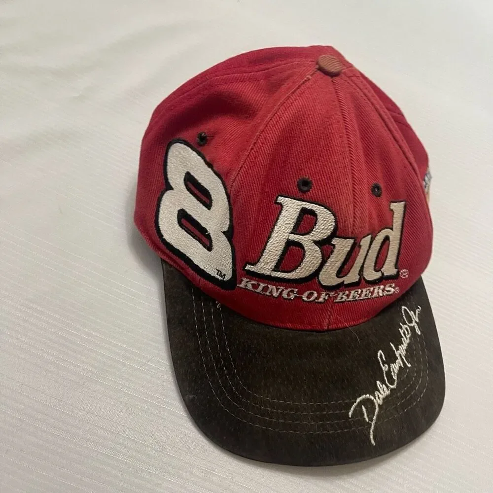 Vintage 90s Nascar Racing Dale Earndthart Jr. Budweiser Snapback Hat Cap USA